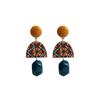 New Colorful Geometric Resin Earrings Simple Design Orange Bead Semicircle Drop Dangle Earrings for Women Girl Party Jewelry