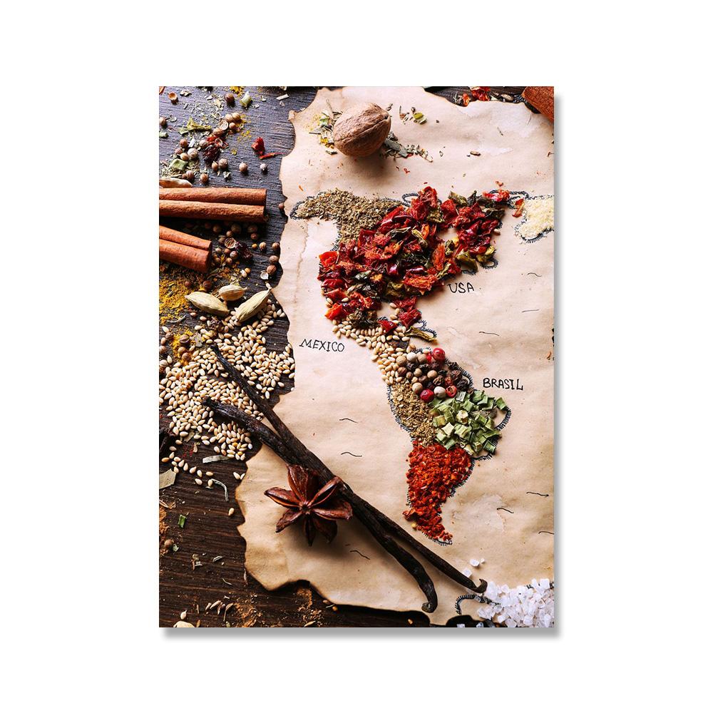 

Кухонні зерна, спеції, ложка, перець, їжа, картини, настінні картини, картини на полотні, плакати для сучасної кухні Hoem, настінні фотошпалери Куадрос 30x40cm No Framed