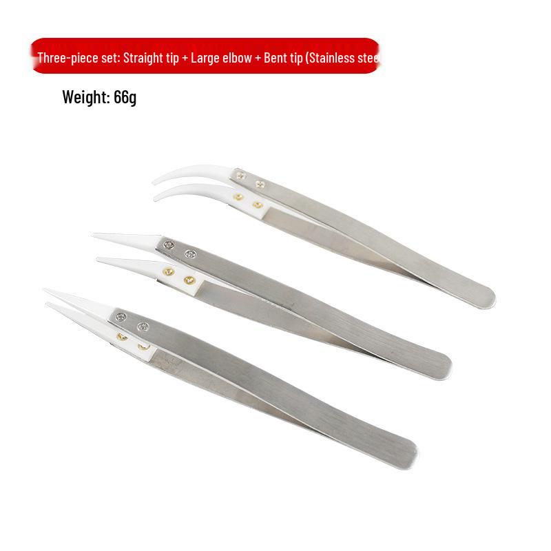 Anti-static Insulated Ceramic Tweezers: Non-magnetic, Acid-resistant, for Electricians and Experimental Use