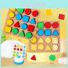 Wooden Double Player Puzzle Blocks With Geometric Shapes For Kids Cognitive Development