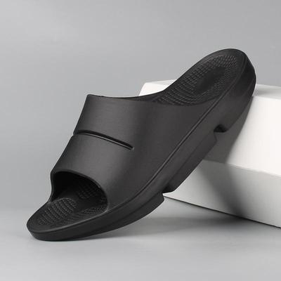 Two-Color Men's Summer Plus Size Arch Support One-Strap Indoor Slippers - Size 47, Thick Sole for Hotel or Rehabilitation.