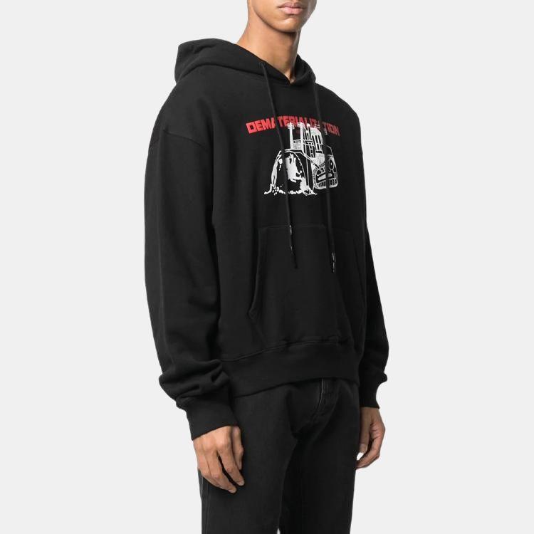Off-White Ss21 Dematerialization Logo Print Hoodie Men Tops Black OMBB037R21FLE0041025