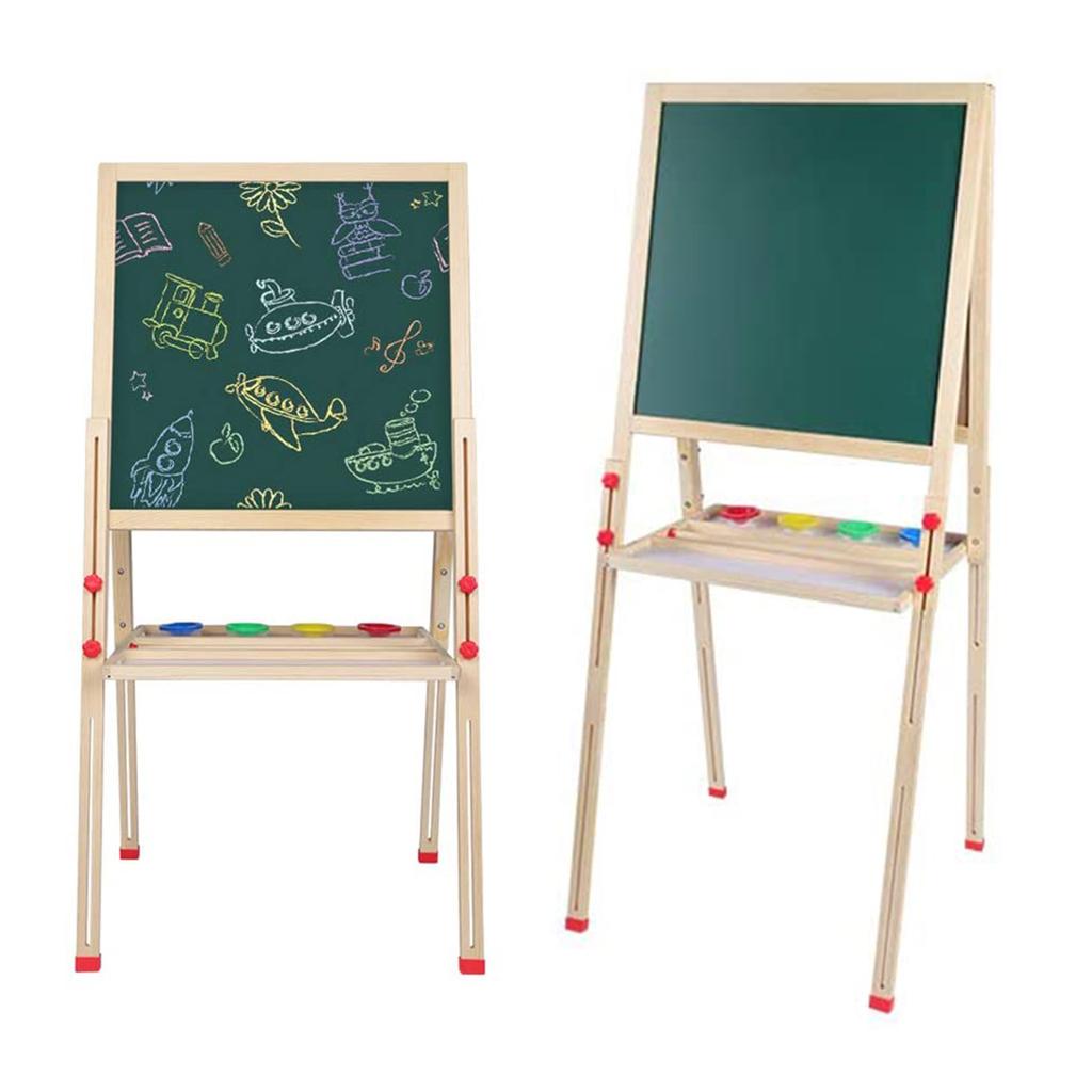 AllinOne Wooden Children Art Easel with Paper Roll and Accessories