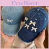 Butterfly Knot Denim Baseball Cap With Sun Protection For Casual Women