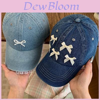 Butterfly Knot Denim Baseball Cap With Sun Protection For Casual Women