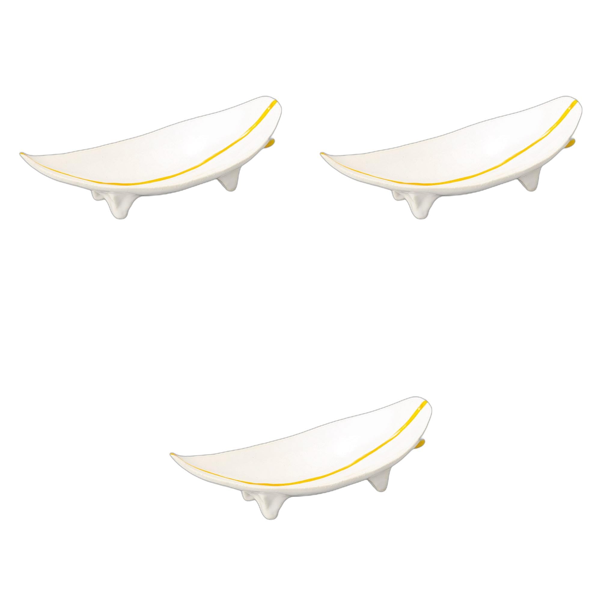 

Setomonohonpo Small Yellow Line Surfboard x x Irregular Shape Ceramic Plates (Setomonohonpo) 3-Piece [11 5.3 3.5cm]