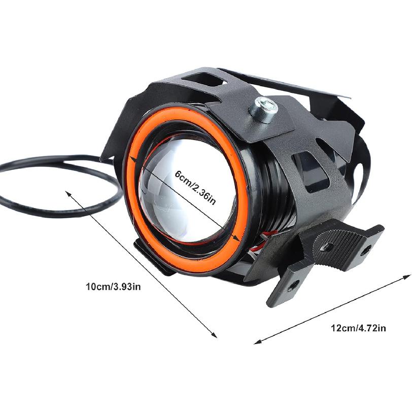 

Srliya Motorcycle Headlight 4 Lighting Modes Aperture 12 to 60V Shockproof Front LED Spotlights for Motorbike (Red)