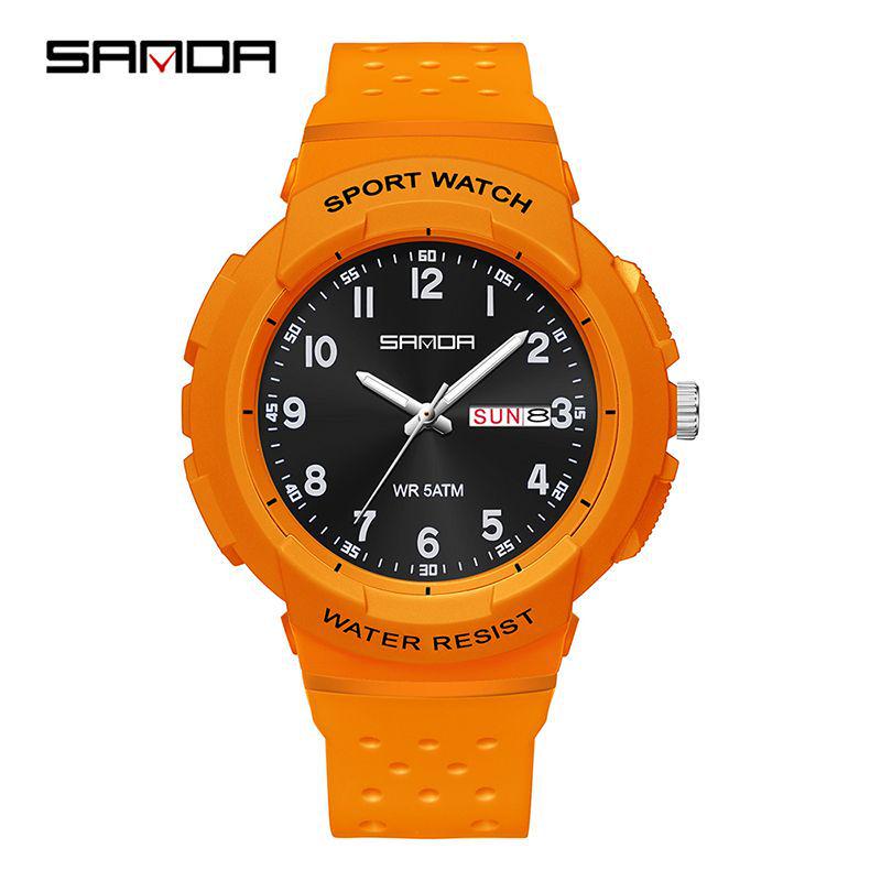 Sanda 6097 Dual Calendar Luminous Waterproof Watch for Men & Women - Trendy, Creative, and Ideal for Outdoor Activities.