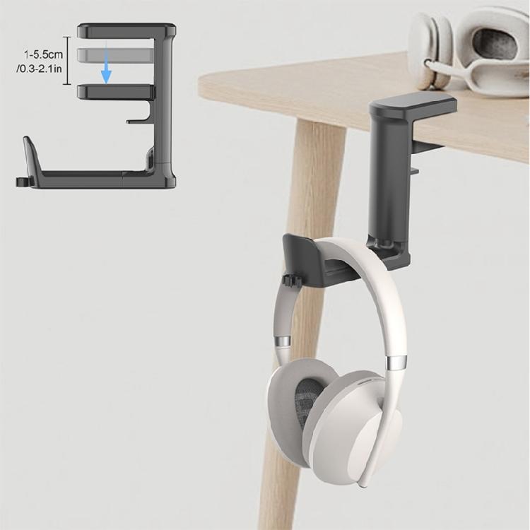 Mehrzweck-Kopfhörer-Tischklemme mit 360° Schwenkhaken, Kratzfeste Silikonpolsterung, Drehende Headset-Ständer