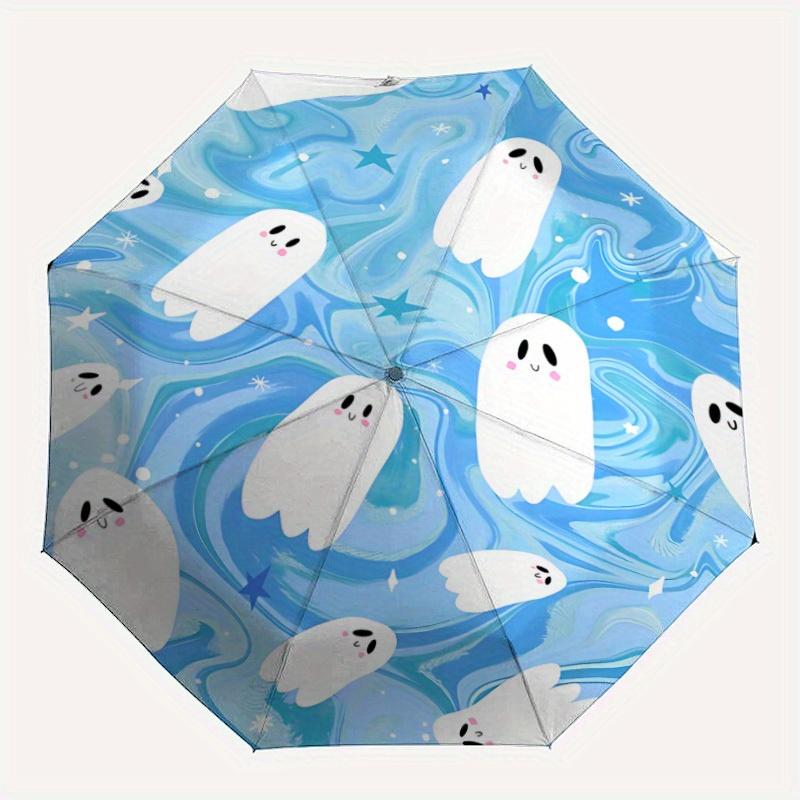 1pc Ghostly Clouds Auto Open/Close Umbrella with One Touch Button,, Windproof Design   Lightweight Portable Umbrella for Women & Men6056