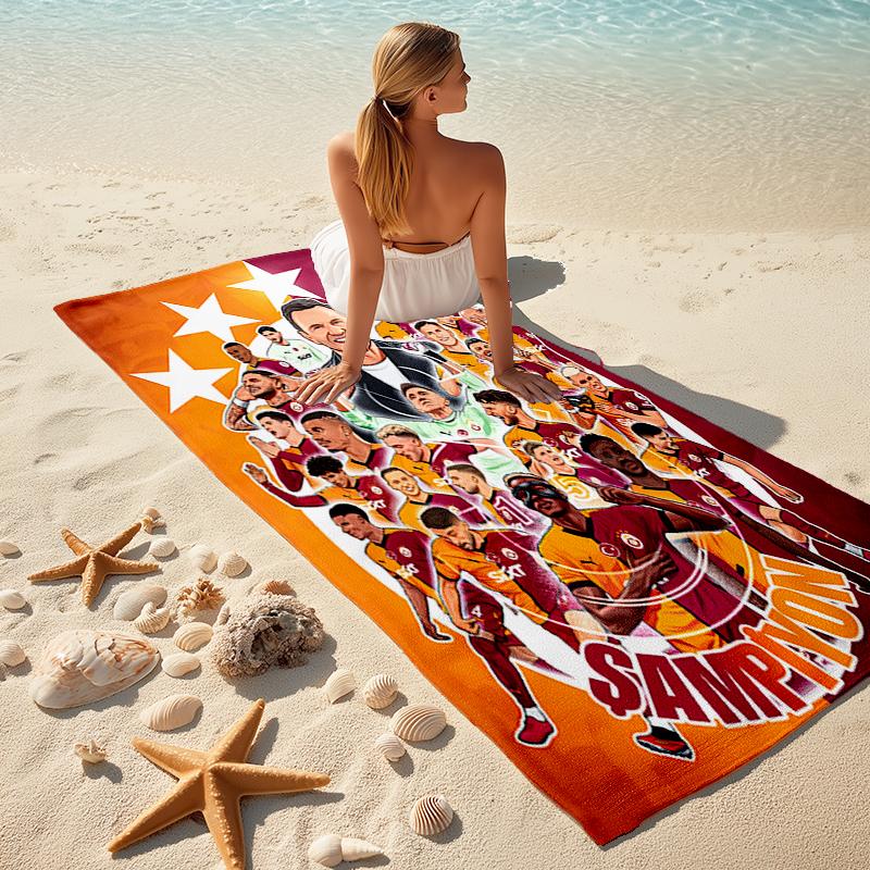 1 pièce Équipe de Football (2) Serviette de plage, Confortable et épaisse, et Serviette de natation/bain/pique-nique/camping, Convient aux plages en bord de mer