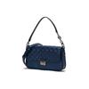 Michael Kors MK Bradshaw Woven Flap Metal Buckle Logo Faux Leather Baguette Bag Women handbags Dark-Blue 30S1S2BL1T-DK-MOUNTAIN