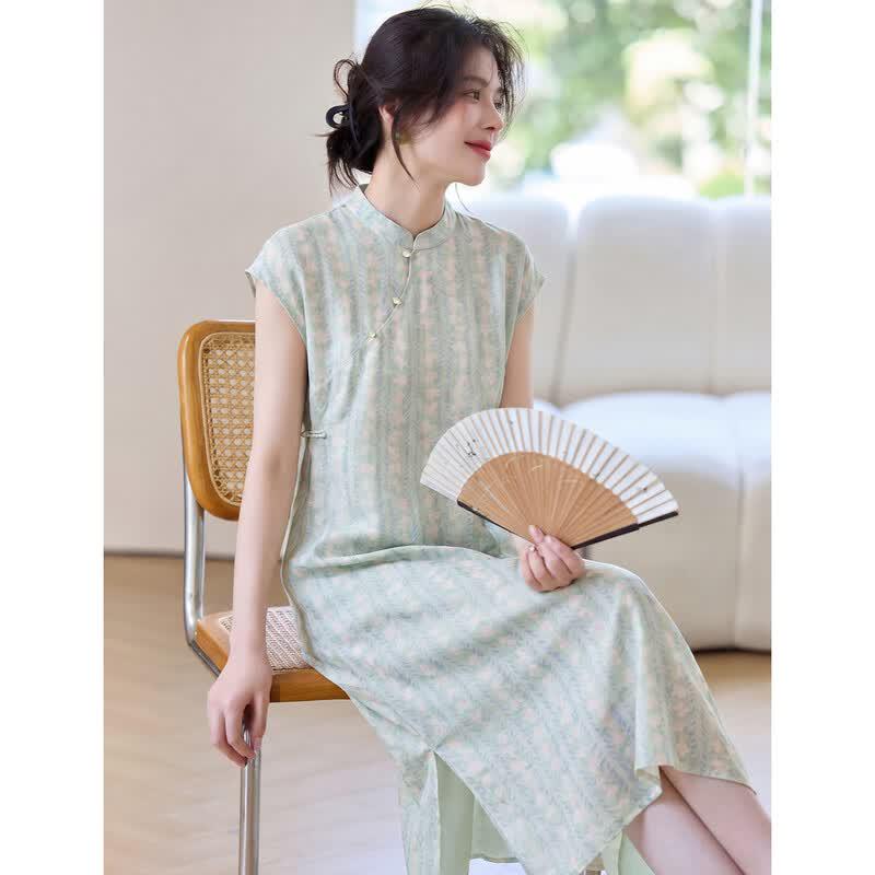 ORIGIN Women s Vertical Stripe Butterfly Print Sleeveless Midi Dress M