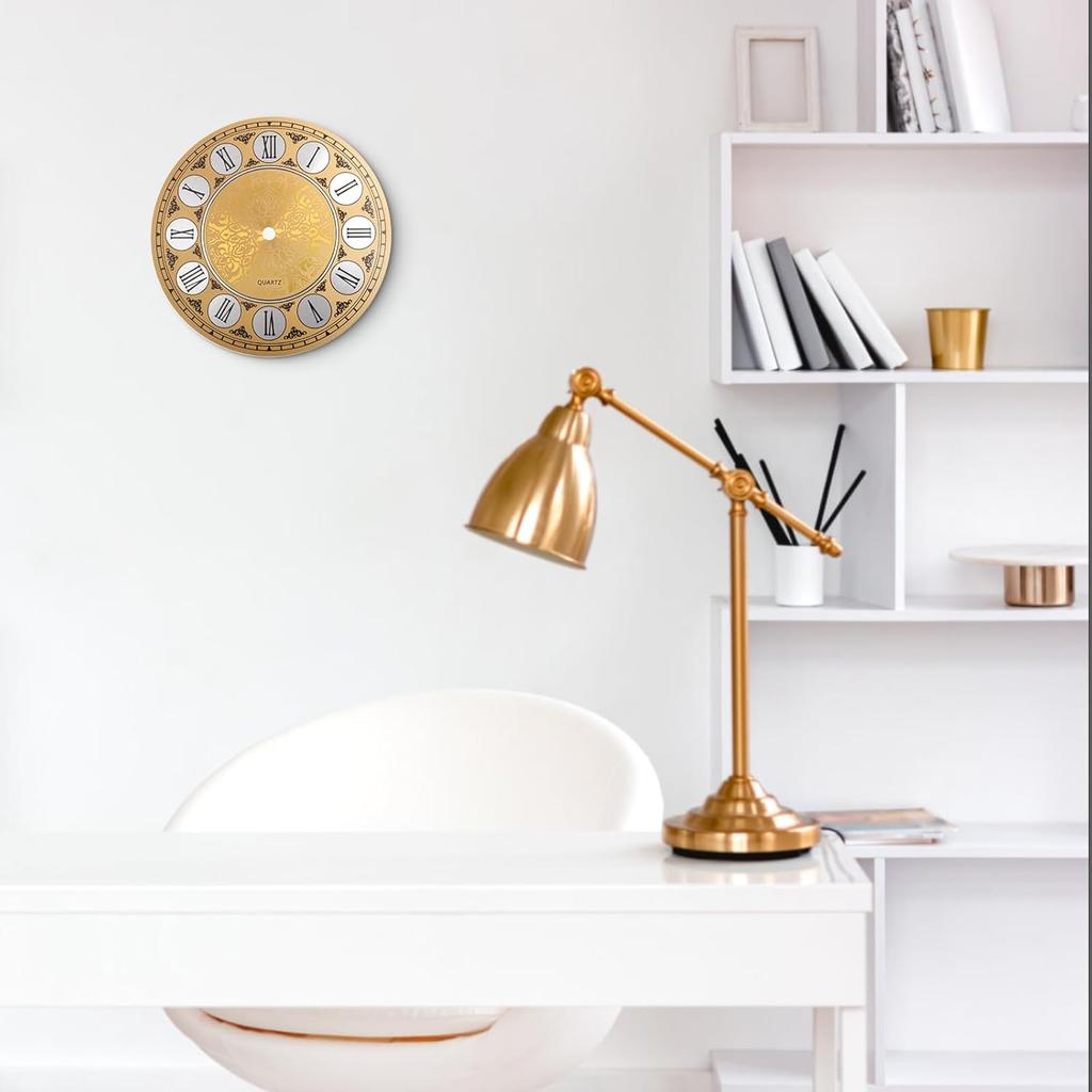 Aluminium Wall Clock Dial Face, 7 inch Diameter Arabic/Roman Numeral Clock Dial Face Replacement Parts, DIY Wall Clock for Bedroom Living Room Home