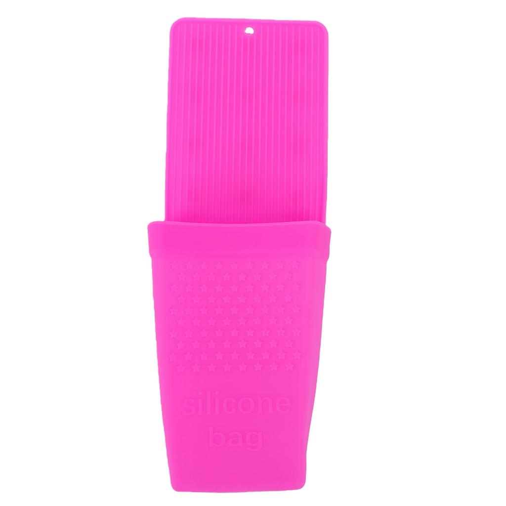 Supporto per Ferro Arricciacapelli in Silicone Resistente al Calore Supporto per Piastra per Capelli Montaggio a Parete con Ventosa per Piastra Piatta Rosato