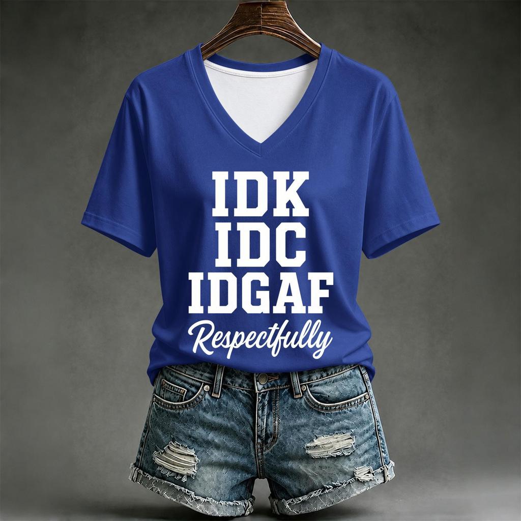 Women's Casual Letter Print Short Sleeve T-Shirt