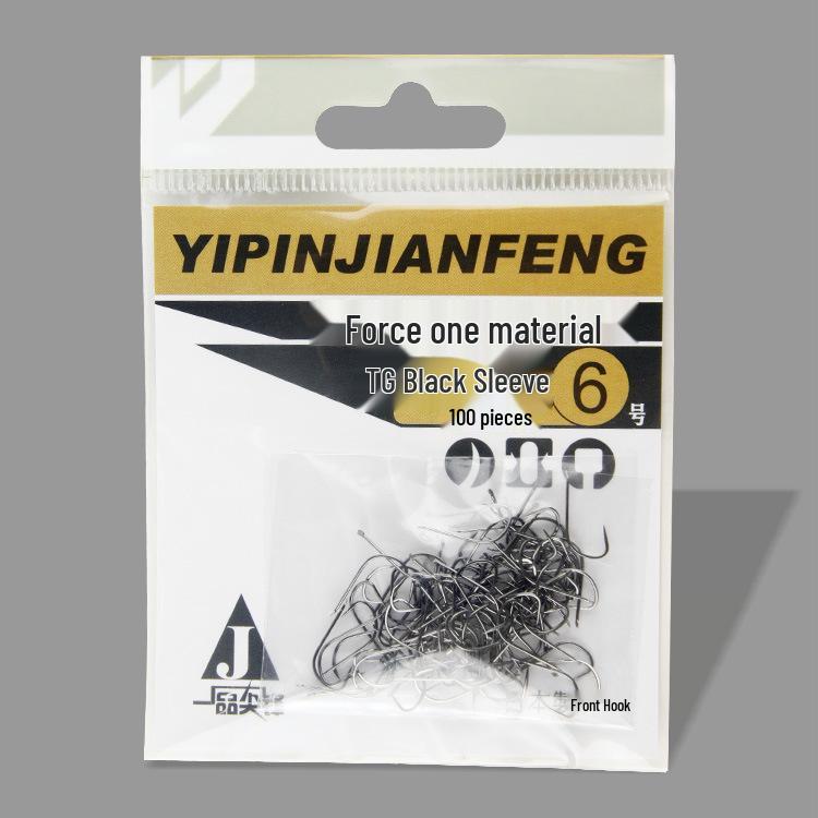 Barbless Japanese Fishing Hooks with TG Black Sleeve, Sharp Point, and Wire Groove - 100 Pieces TG Black Sleeve No. 3, 100 Pieces