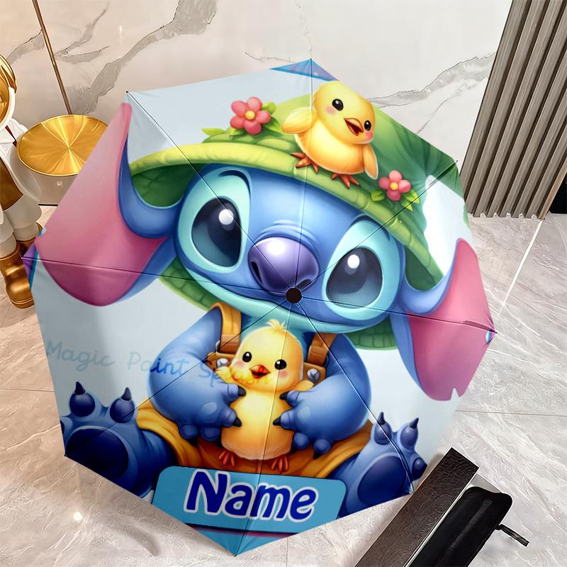 Custom Name Lilo & Stitch Umbrella Suitable All Seasons Home Travel Outdoor Activities Multi Functional Umbrella Umbrella Paraphenoid Bones Portable