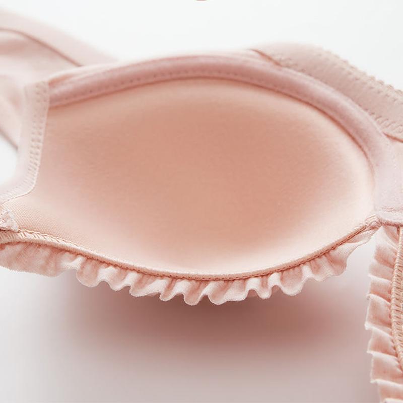 Bra Female Sexy Printed Bra Without Steel Ring Underwear Gathered Comfortable Breathable Bra Girl Jacquard