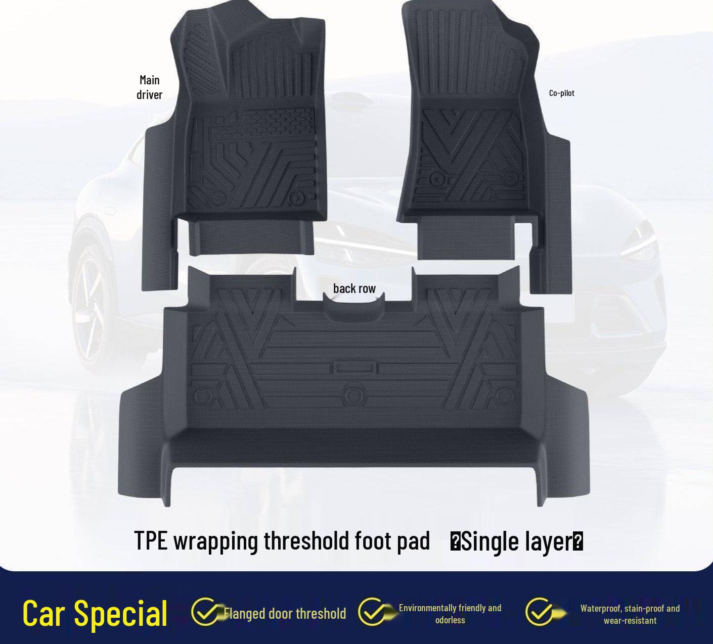 

TPE накладки на пороги и коврики в салон для Jetour Shanhai L7plus (5-7 мест) 5-seater