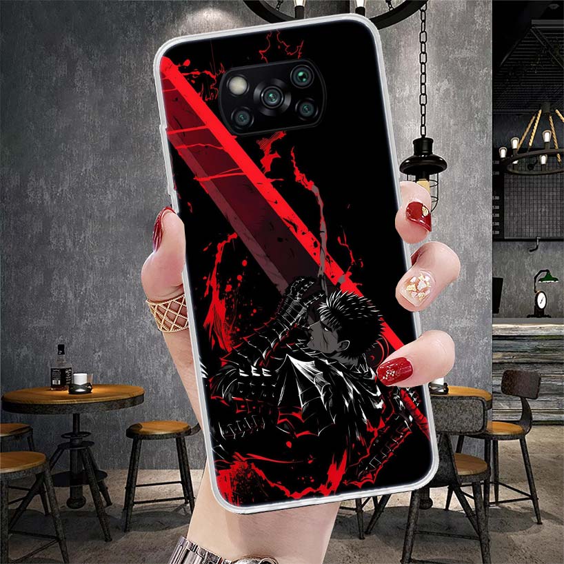 G-Guts B-Berserks Anime Soft Phone Case For Xiaomi Redmi 15C 15 13C 13 Poco X5 X6 X7 F7 Ultra M7 12C 12 10 10C 9C 9A 9T 9 Fundas