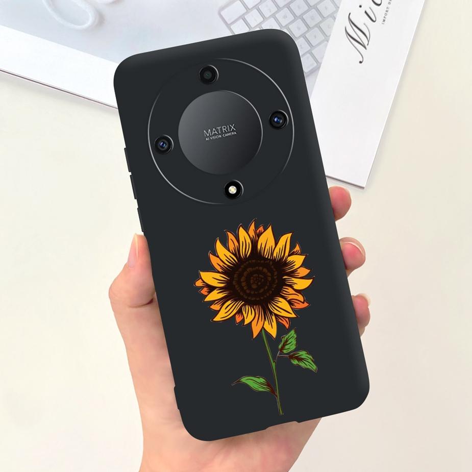 Für Honor Magic6 Lite Hülle Honor X9b Hübsche Mädchen Sonnenblumen Hülle Weiche Silikon Handyhülle Für Honor Magic6 Lite HonorX9b Bumper