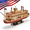 3D dřevěné skládačky Lodní lodě Stavebnice Stavebnice USA Worldwide Trading Mississippi Parník pro dospělé Dárky pro děti