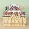 Hand Carved Christmas Advent Calendar Wooden Cabinet With 24 Compartments Drawers Box For Festival Organization