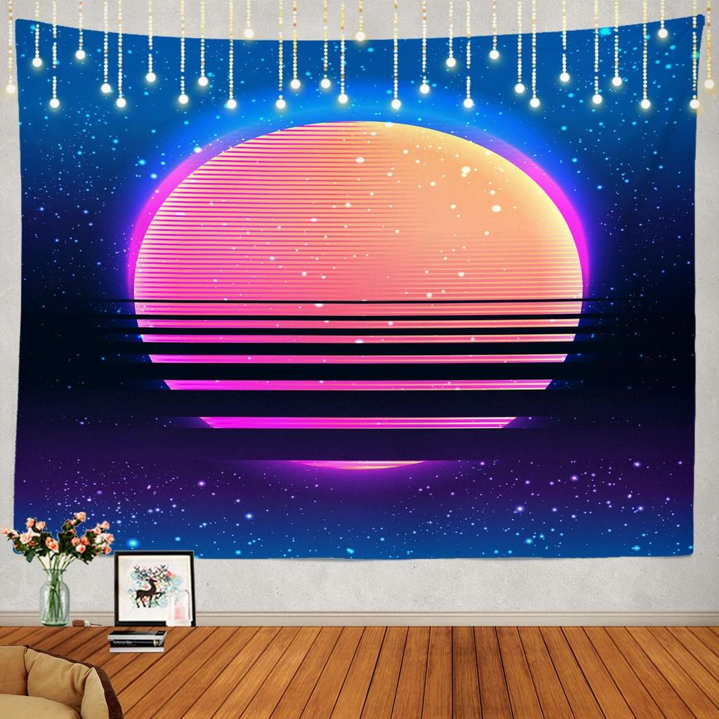 Northern Lights Wall Tapestry,View Over A Lake Green Storm Cloud Sky Wall Hanging Large Tapestry Decoration Polyester Fiber