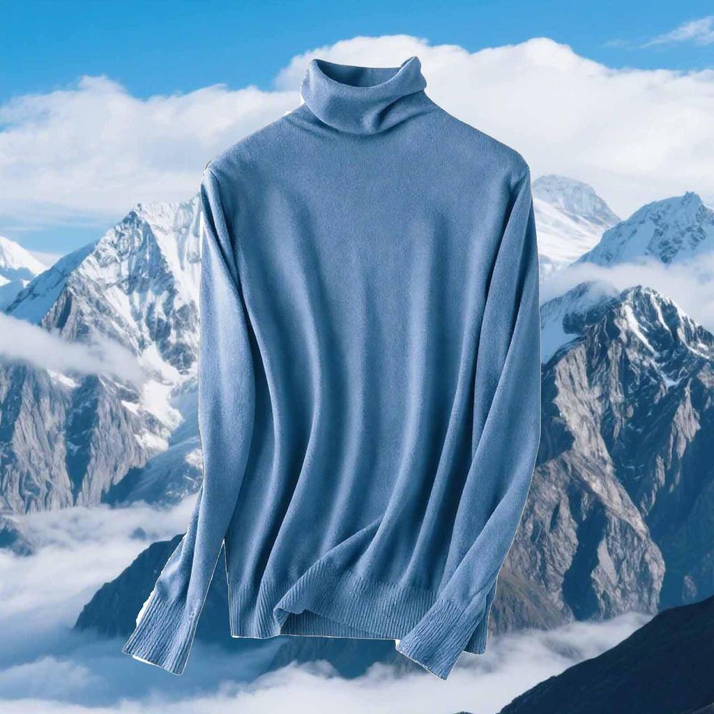 Dam Slim Fit Temperament Ull Långärmad Sömlös Polotröja