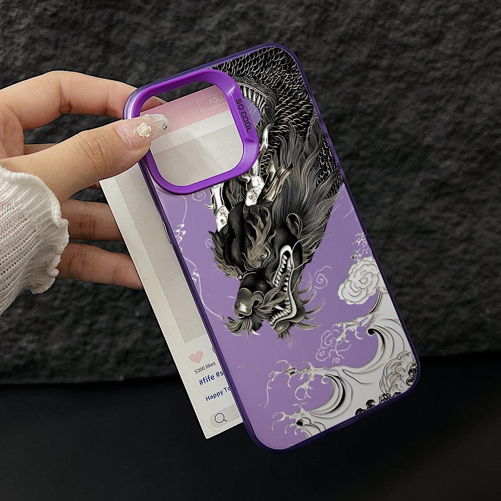 Cool Black Dragon Phone Case for Xiaomi Redmi 15C 14C 13C 12C 10 Note 15 14 13 12 Pro Plus 4G 5G Silver Hard Cover