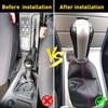Black PVC LeatherRed Stitch ManualAuto Gear Shift Knob Shifter Boot Cover