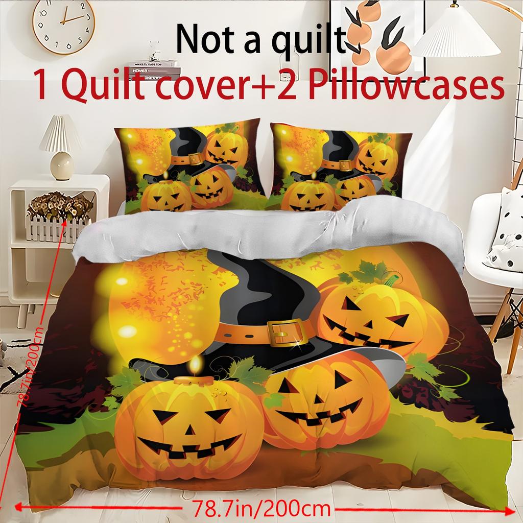 Duvet Cover Printed With Christmas Decoration Super Soft Brushed Microfiber Double Bed Comfortable Set With Zipper Closure And 2 Pillowcases