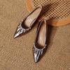 Customized~ Pointed High Heels, Thin Heels, Pearl Fashion Shoes 2025 New Spring and Autumn French Soft Leather Pleated Shallow Mouth Single