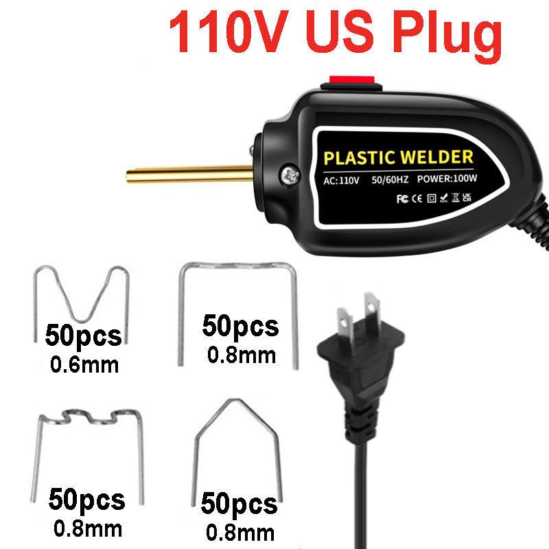100W Plastik KAYNAK MAKINESİ Plastik Kaynakçı Tabancası 200 adet Sıcak Zımba Tamponlar tamir kiti havya Araba Tampon Tamir Araçları