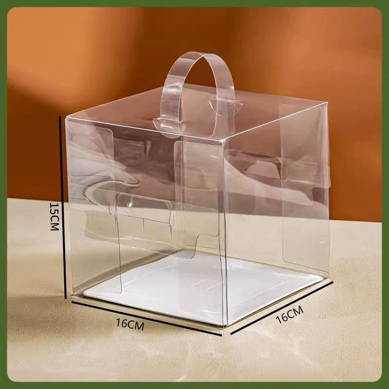 Highly Transparent Hand-held Cake Box Puff Thousand Layer Packaging Box Multi Functional Disposable Portable Dessert Casket Multi-specification
