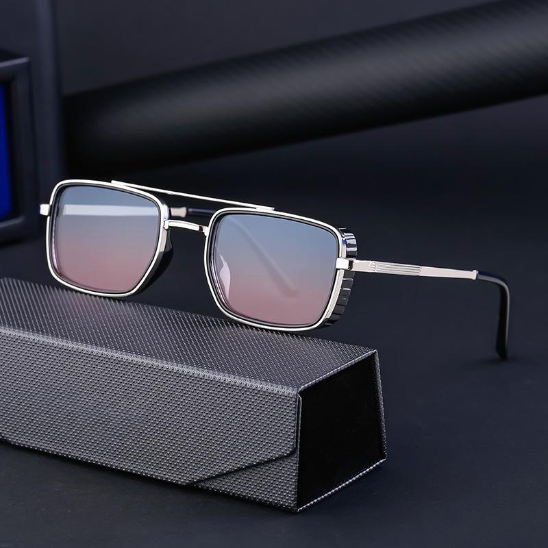 Box Driving Men'S Sunglasses Retro Punk Fashion Sunscreen Sunglasses Full Frame Sunglasses
