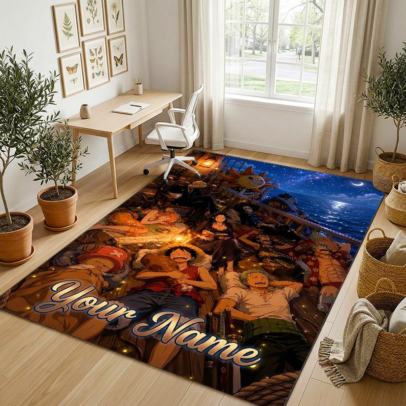Personalized Crystal Velvet Carpet,One Piece Custom Printed Name, Plush Area Rug For Home Indoor Decor