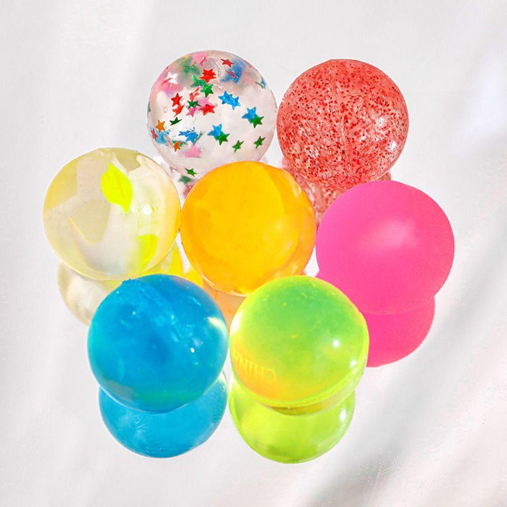 Creative Colorful Bouncy Ball Bouncing Sequin Jumping Ball Funny High Bounce Toy Balls  Gift