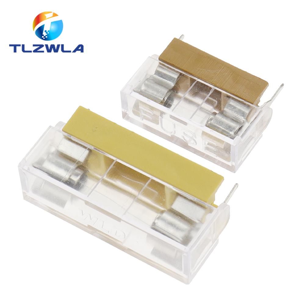 5PCS 5*20mm 6*30mm 250V Glass Fuse Holder Transparent Holder With Transparent Cover Fuse Blocks 5X20MM 6X30MM Insurance Header Fuse Holders1