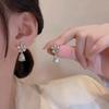 Light Luxury Zircon Stud Earrings Women's Fashion Flower Leaf Earrings Elegant Rhinestone Ear Stud Party Wedding Jewelry