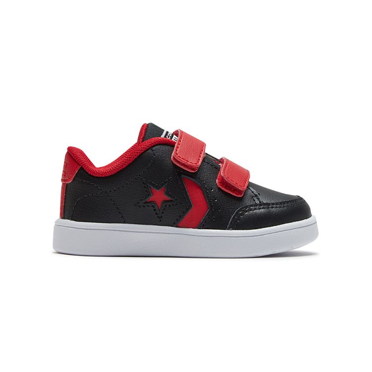 Converse Star Court 2V Velcro Low Top Walker Shoes Baby Shoes Black Red 766485C