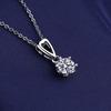 New Fashion 925 Sterling Silver Jewelry Round Zircon Pendants Necklaces Women Fine Semi Rhinestone Circle Clavicle Chain Choker