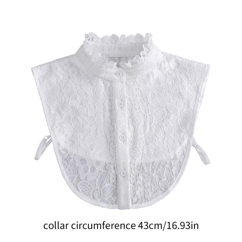 Lace Ruffle Faux Collar Decorative Collar for Dress Suit Removable False Collar Universal Shawl Elegant Sweater Collar