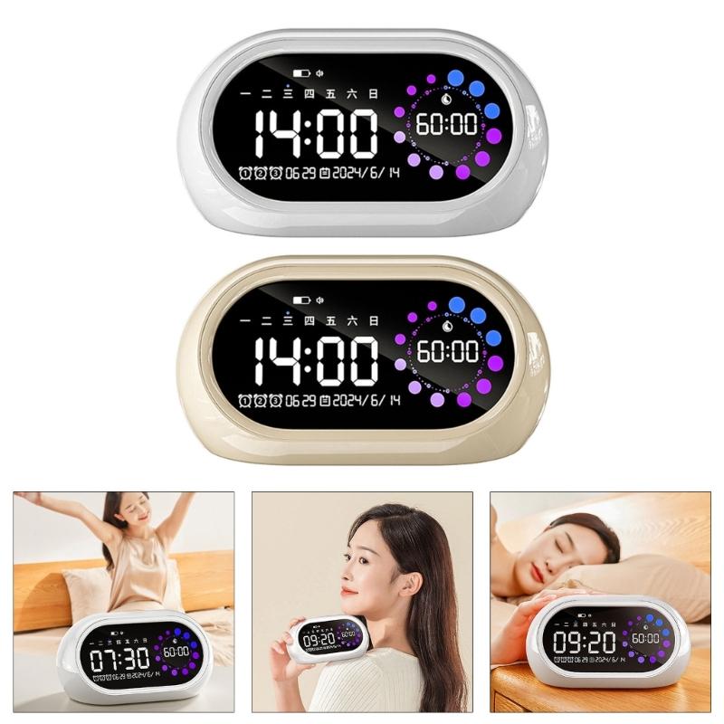 Intelligent Digital Alarm Clock Extra Loud Alarm Rechargeable LED Display Timer For Deep Sleepers Contemporary Design