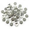 50-Pack 10mm Alloy Flower Bead Caps for DIY Jewelry Making
