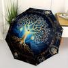 Verzauberter Baum des Lebens Mandala Regenschirm, Tragbarer 3-Fach-Regenschirm für Damen & Herren, Weihnachtsgeschenk ES251