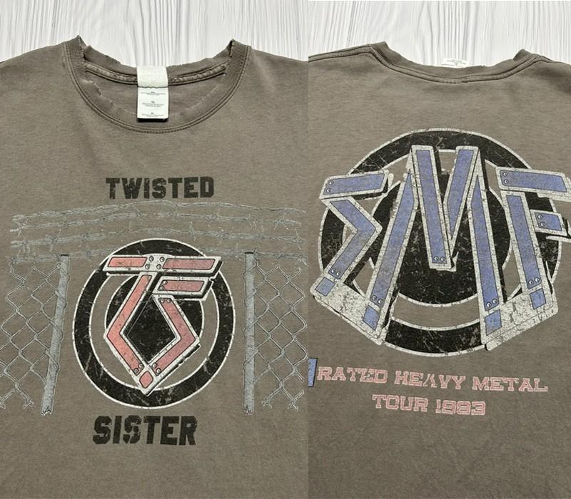 Twisted Sister Tour 1983 Rated Heavy Metal Military Green TShirt NH25900 Unisex T-Shirt S