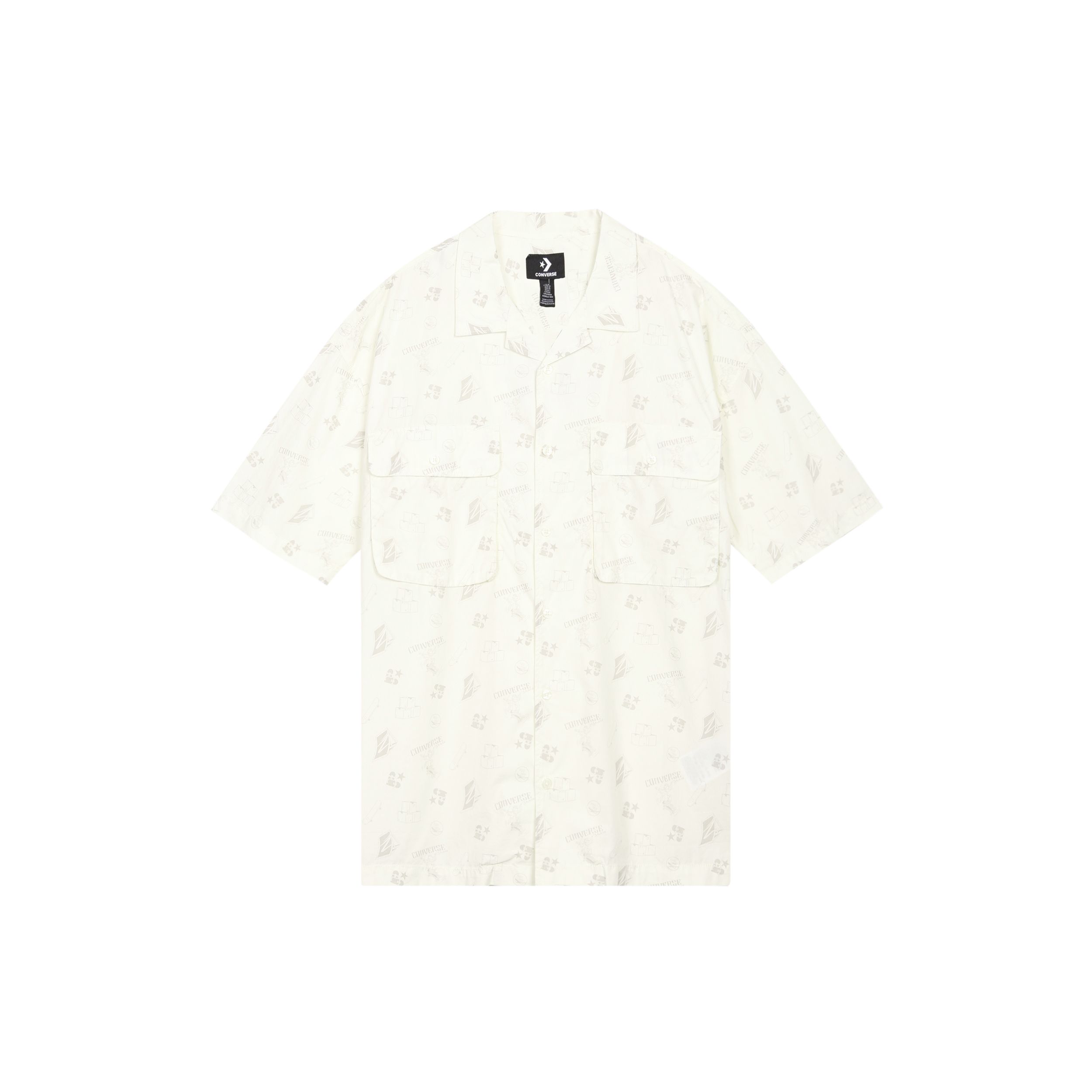 

Converse Casual Рубашка с коротким рукавом и мужским топом с принтом Светло-серая 10026163-A01