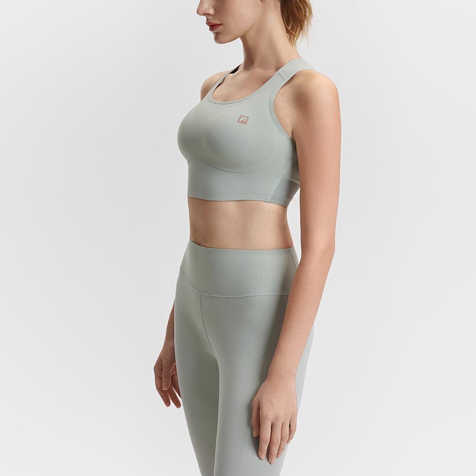 FILA Fitness Athletics Logo Comfortable Breathable Skin-Friendly Sports Bra Women underwear Cool-White Gray A11W511102F-GY